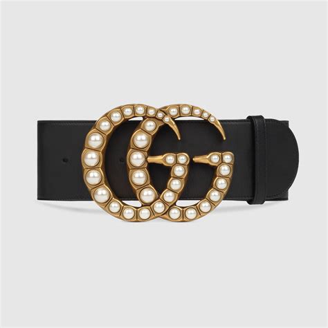 gucci belt with pearl buckle